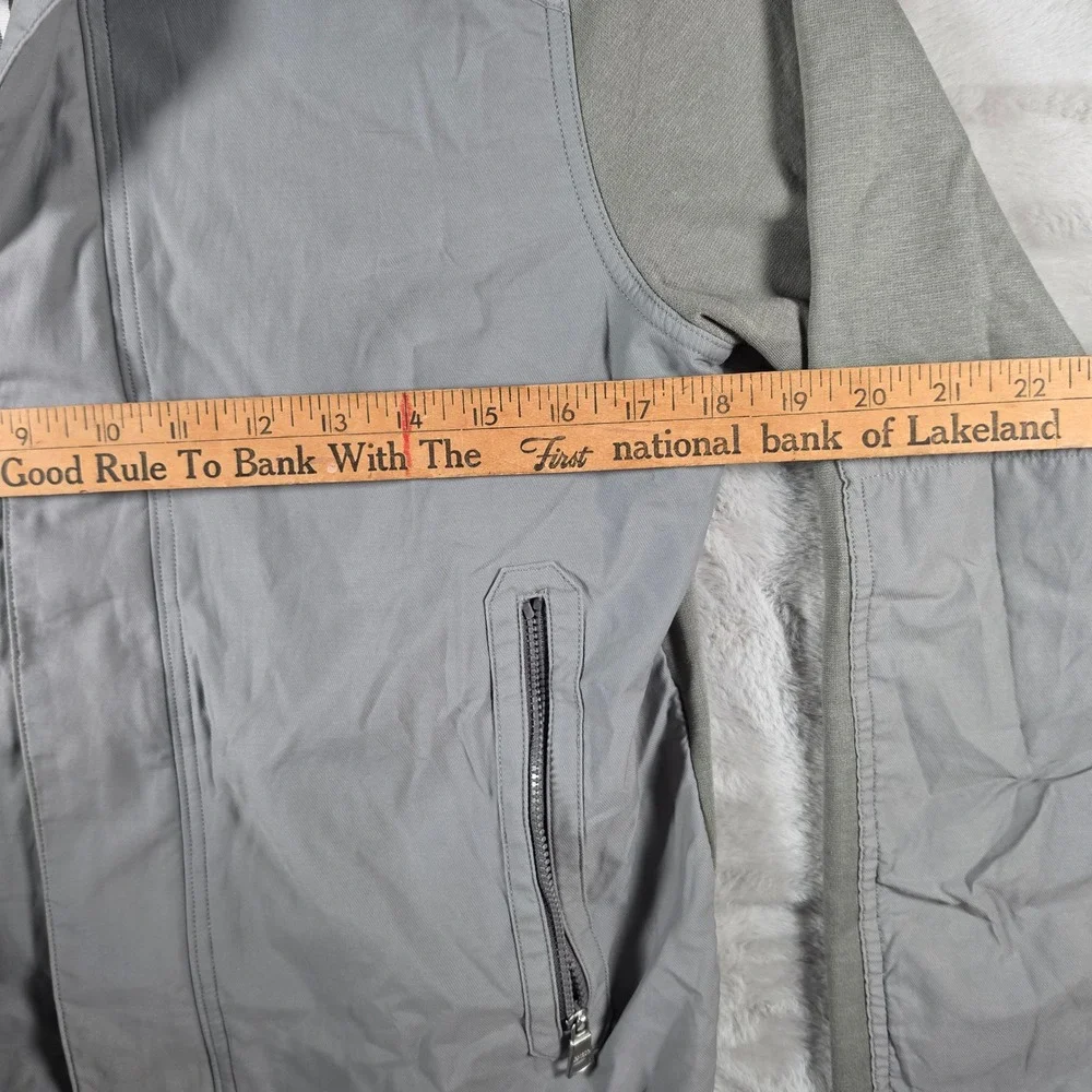 Banana Republic Mixed Media Jacket‎ Mens Small Grey Hooded Full Zip Utility